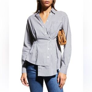 Veronica Beard Rosamund Asymmetric Striped Women's Top Size 8